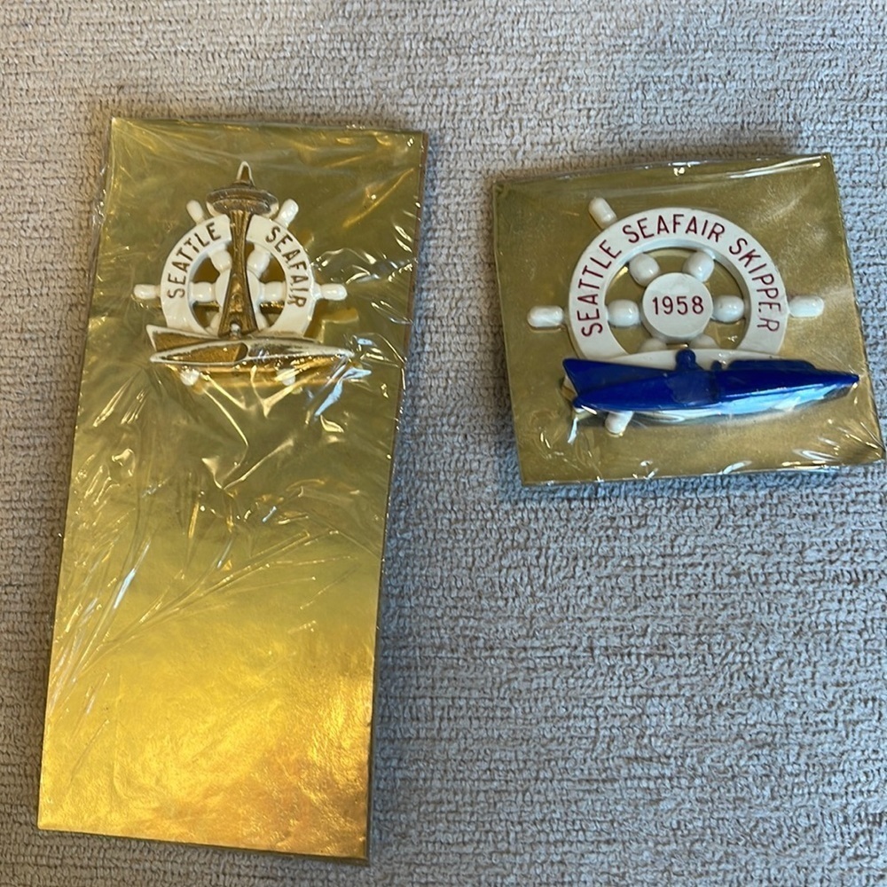 Vintage Seattle Seafair skipper 1958 two pins